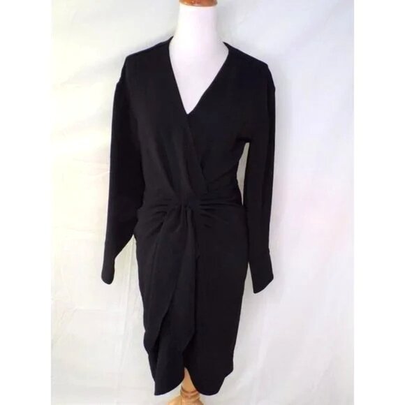 🆕ba&sh Kiari Mini Dress Long Sleeve Nipped Waist Black Small 2-4 - Picture 7 of 12